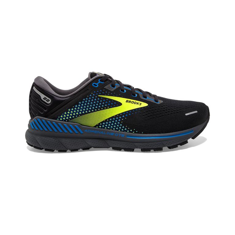 Brooks Adrenaline GTS 22 Supportive Men's Walking Shoes - Black/Blue/GreenYellow/Nightlife (68534-JZ